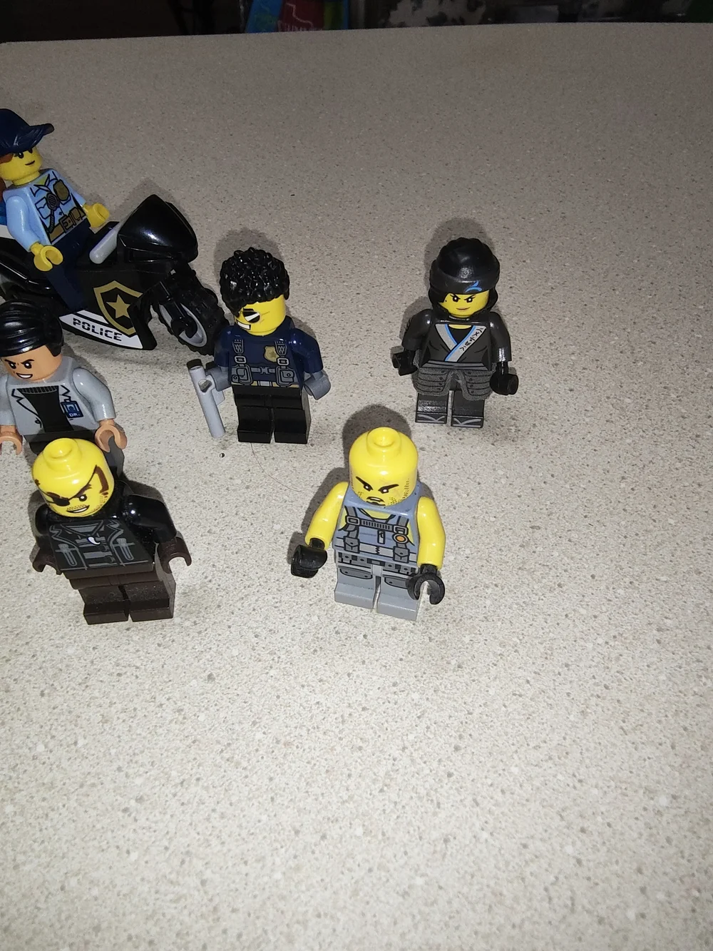 LEGO Police and Criminal Minifigures Lot with Motorcycle